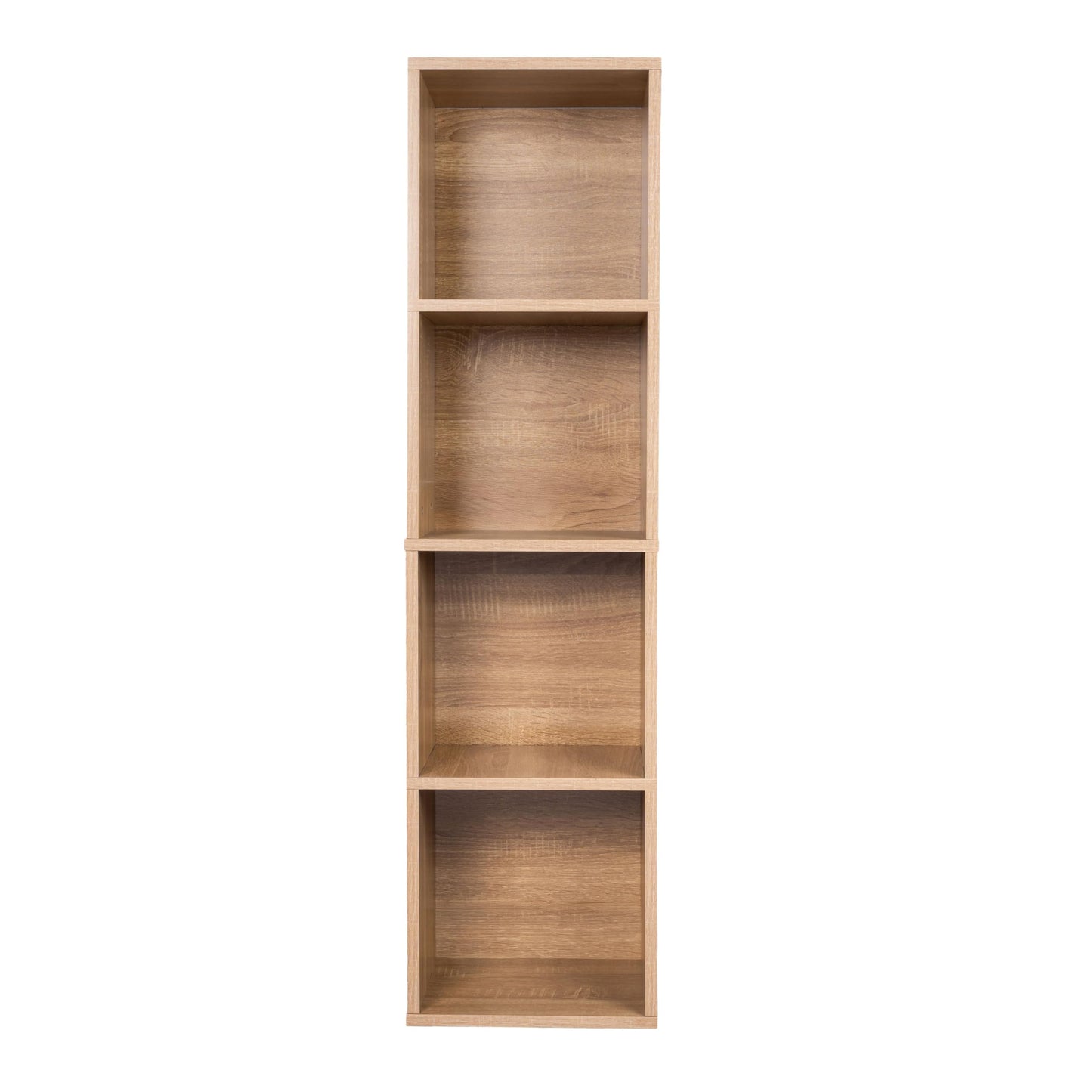 YCICI 4 Cube Storage Organizer Wooden Bookshelf, 4 Cube Shelf Bookcase, Small Bookshelf Storage Organizer, 4 Cube Storage Shelf for Bedroom, Small Bookshelf for Living Room and Office (4 Cube)