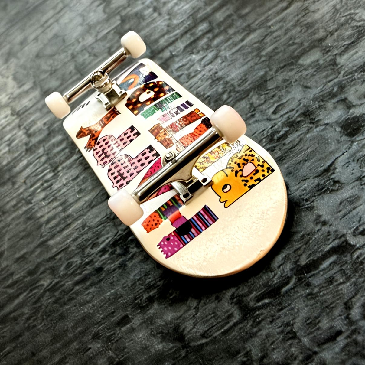 Noahwood Wooden Fingerboard Complete (Noah Team Deck 34mm, Prince ii Trucks 34mm Silvery +noahwood White Crown Wheels ii) (Happy Birthday I)