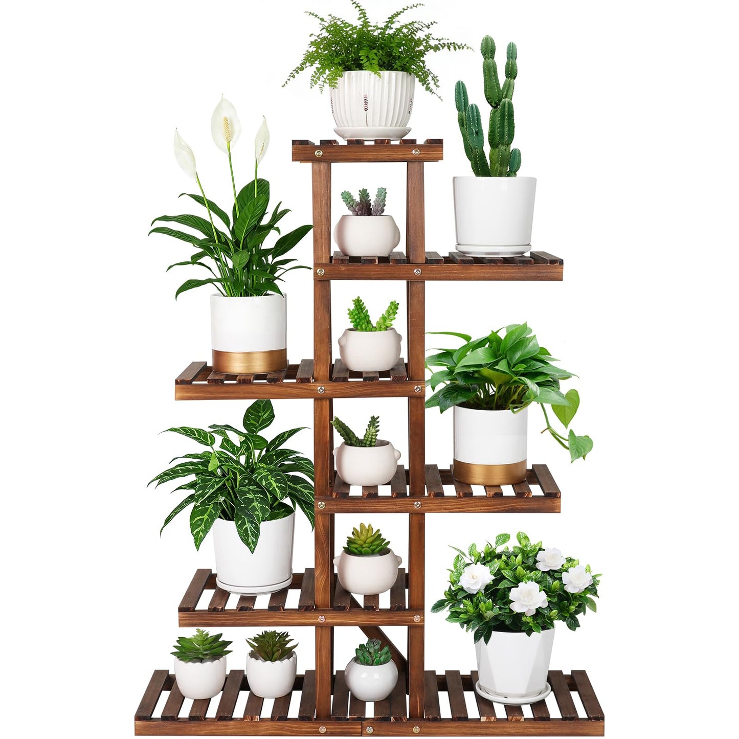 OcBuct Wood Plant Stand Shelf 6 Tier