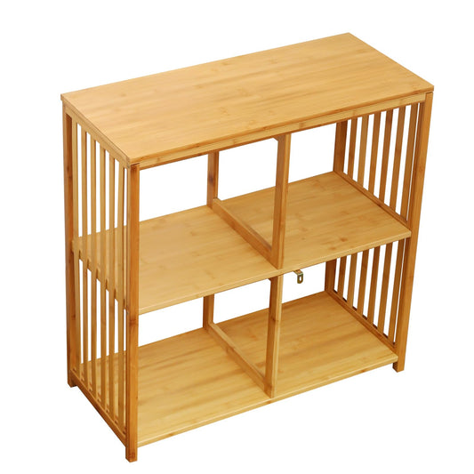 BAMHIGHS 2025 Upgraded 2x2 Cube Storage Shelf - Premium Kallax Alternative | Eco-Friendly Bamboo Bookshelf | Heavy-Duty Organizer for Living Room, Nursery & Office