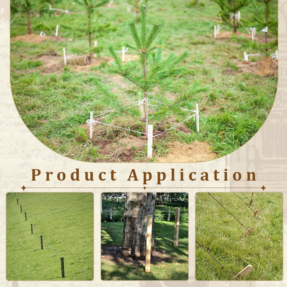 PH PandaHall 20pcs Wooden Garden Stakes 11.8inch Grade and Survey Stakes Wooden Garden and Sign Post Stake for Construction, Gardening, Surveying, Plant Support, Farm Boundaries, Silt Fence