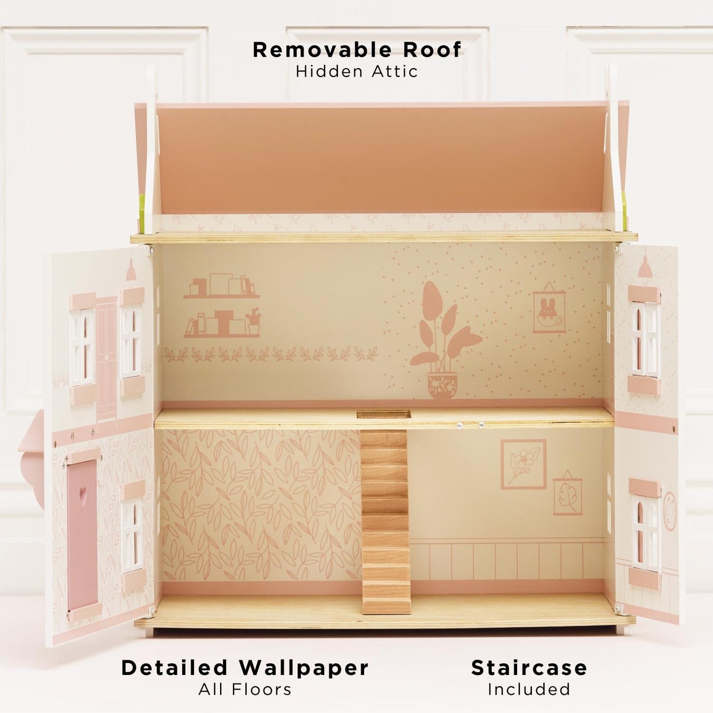 Le Toy Van - Iconic Sophie's Large Wooden Doll House | Dream House Wooden Dolls House Play Set | Great As A Gift | Suitable for Ages 3+