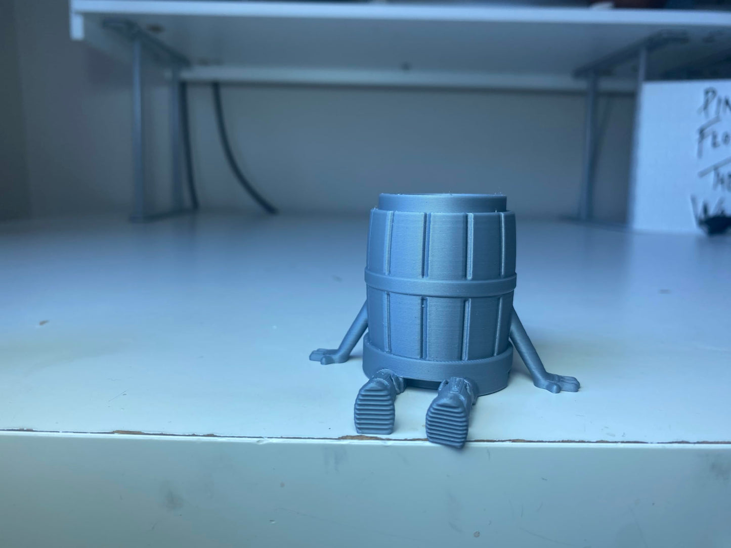 Articulated Barrel Man Desk Decor - Matte Silver Rustic Inspired Figurine for Home Bar, Office Shelf Accessory, and Unique Gift for Collectors - Poseable Barrel Character