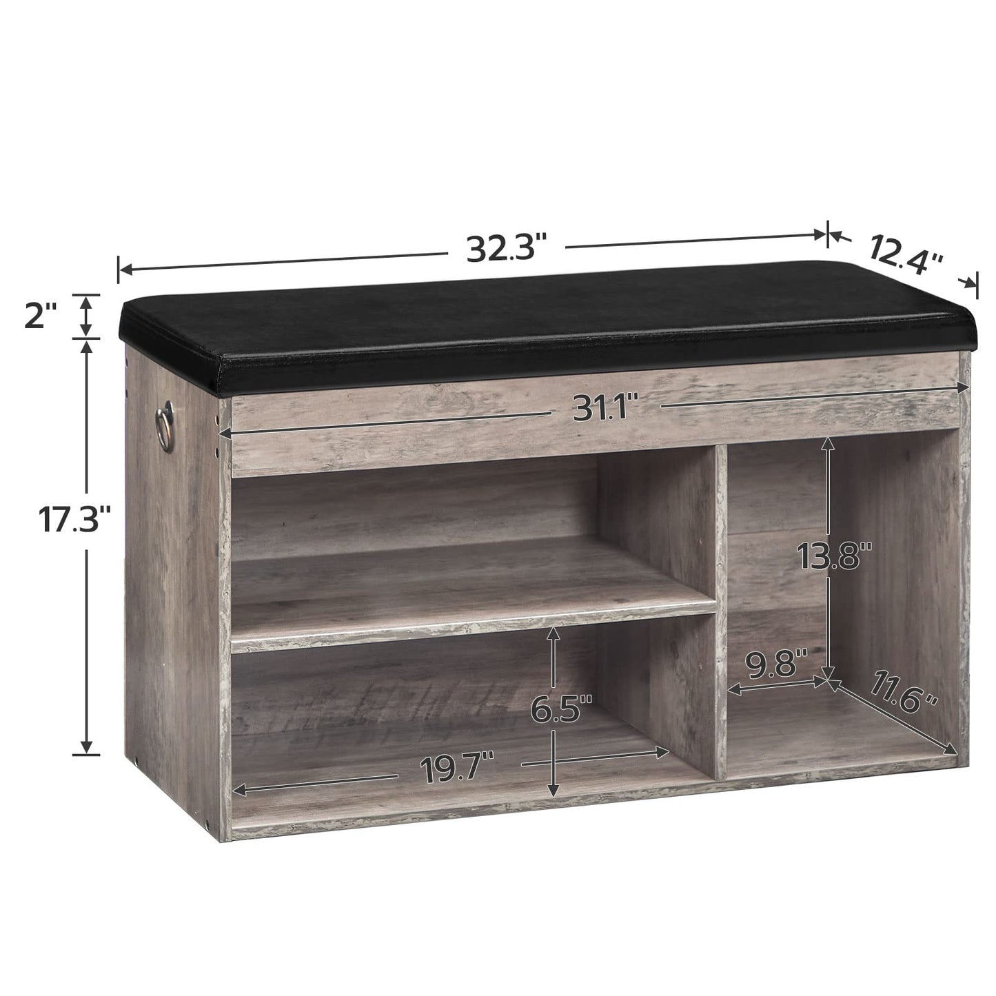 HOOBRO Shoe Storage Bench with Padded Cushion, Entryway Bench with Flip-Open Storage Box and Adjustable Shelf, Shoe Rack with Hidden Compartment, for Entryway, Living Room, BF-BG40HX01
