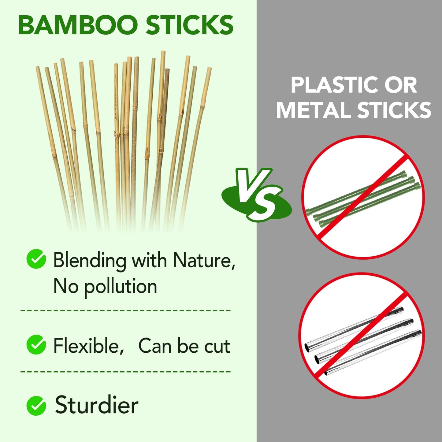 Taoskai 70 Pcs Bamboo Stakes, 3 Feet Natural Bamboo Garden Stakes for Plant, Garden Bamboo Plant Sticks for Plants Support, Tomato, Beans, Vegetable and Climbing Plants