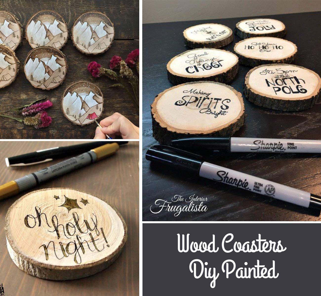 ilauke Natural Wood Slices 30Pcs 3.1''-3.5'' Unfinished Wood Crafts with Pre-drilled Hole, Wood Slices Ornaments for DIY Rustic Christmas Crafts Wooden Circles Coasters Wedding Decor, 33 Feet Twine