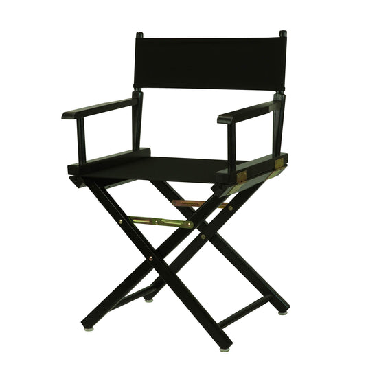 Casual Home Director's Chair,Black Frame/Black Canvas,18" - Classic Height