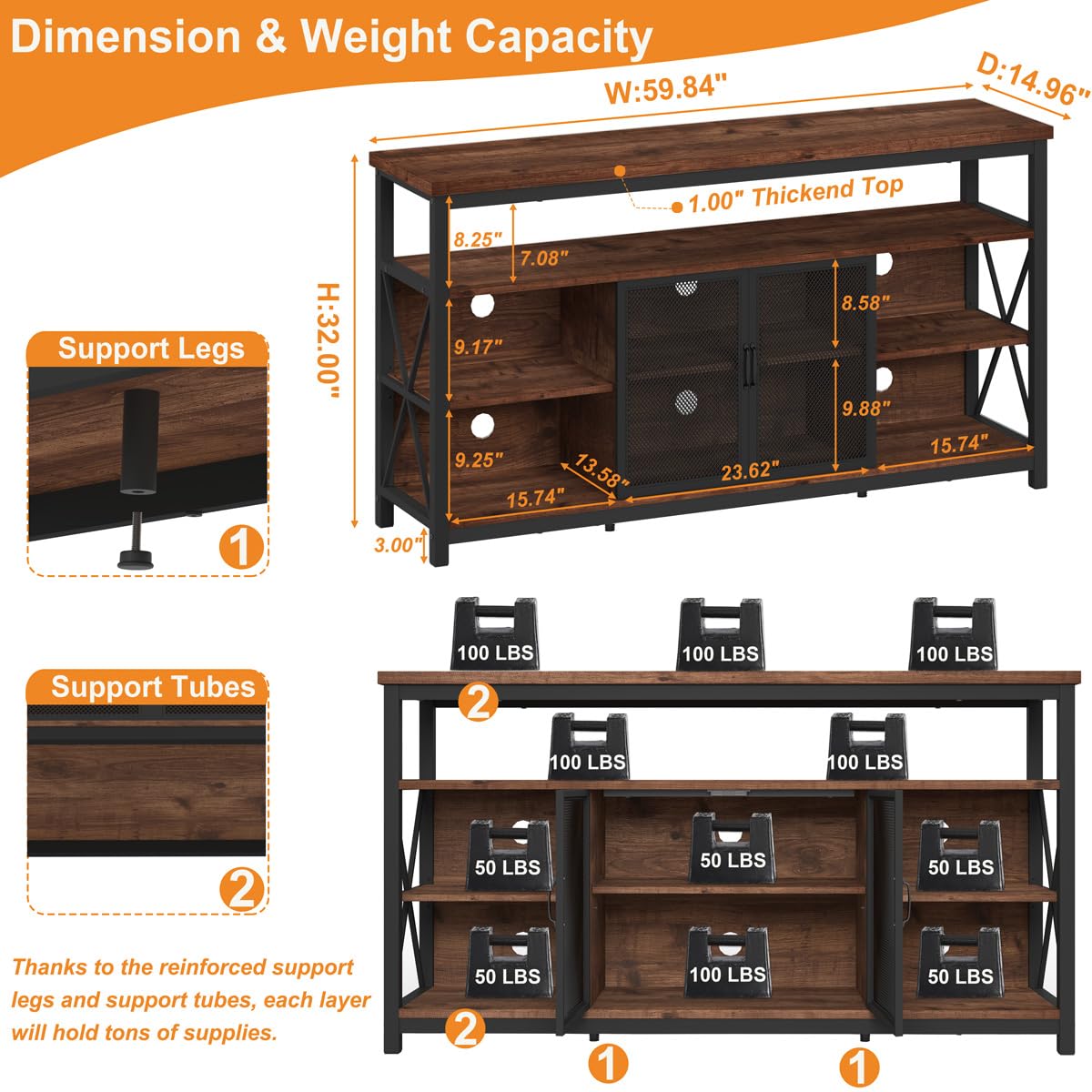BON AUGURE Tall TV Stand for TVs up to 65 Inch, Hall Tree with Shoe Storage, 5-in-1 Reversible Entryway Bench, Media Console for Living Room and Bedroom