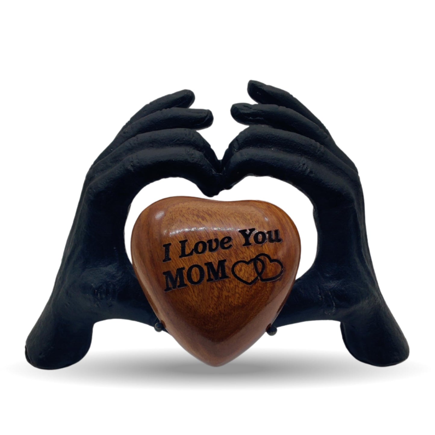 ZAHANAARA Wooden Heart Urn for Ashes | Handcrafted Memorial Box for Funeral| Memorial Gifts for Loss of Mother | Aluminum Mini Cremation Urns for Human Ashes|Funeral Tribute keepsake - Black, 3 cu in