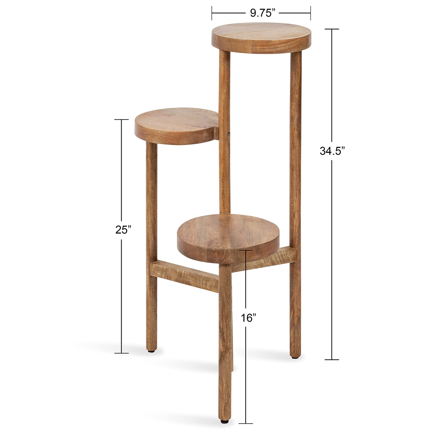 Kate and Laurel Fitley Modern 3 Tier Freestanding Plant Stand, 16 x 16 x 35, Natural Wood, Decorative Handcrafted Wood Plant Stand with Farmhouse Finish