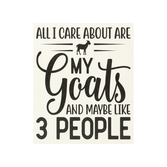 JennyGems All I Care About Are My Goats and Maybe 3 People Wooden Sign, Goat Gifts for Goat Lovers, Farm Decor, Made in USA