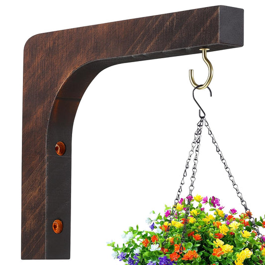 Abaodam Wooden Wall Plant Hanger Indoor Hanging Plant Hooks for Wall Mounted Flowerpot Bracket Suitable for Patio Balcony Garden Decor