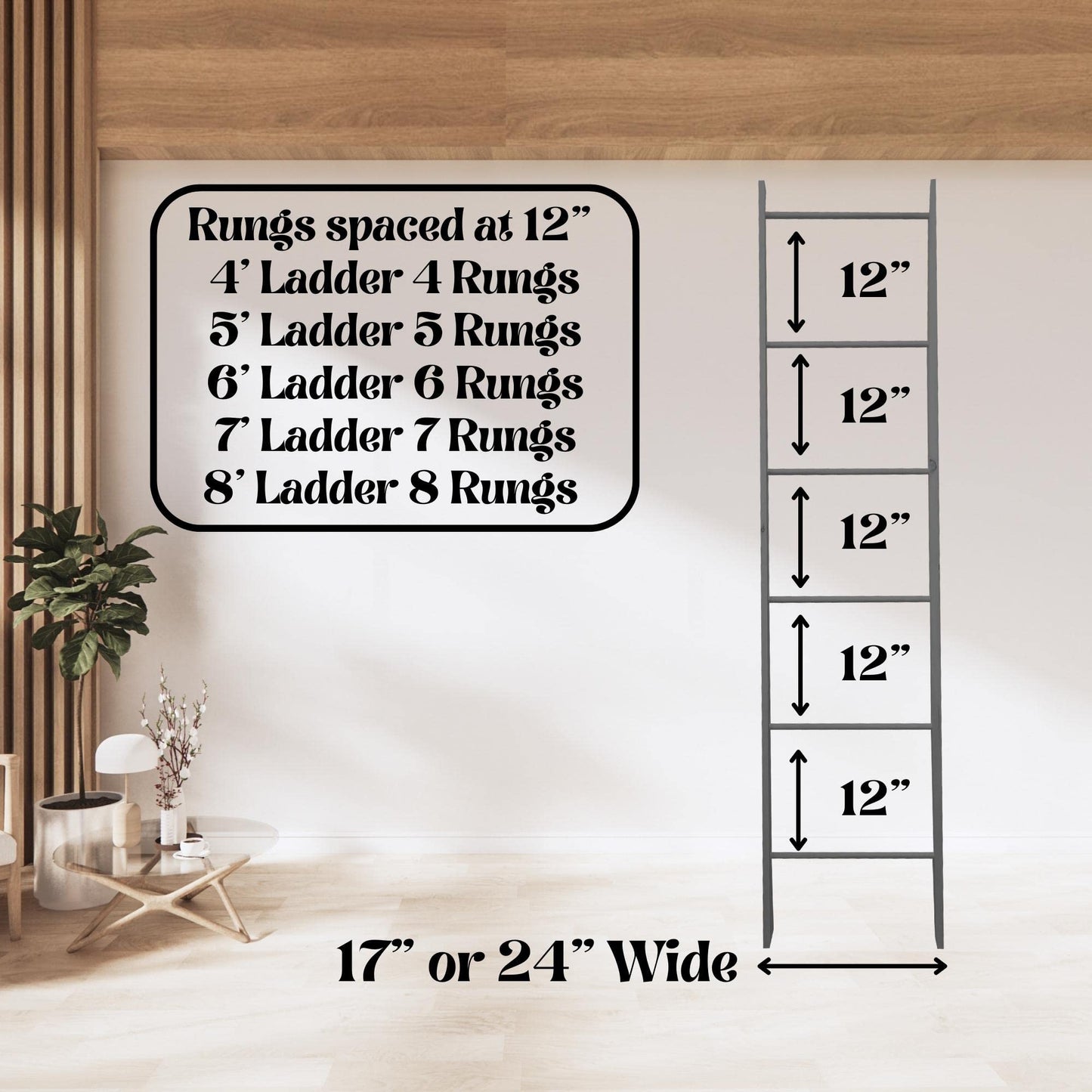 Decorative Blanket Ladder- 4FT 5FT 6FT 7FT and 8FT Tall Quilt Ladder Rack