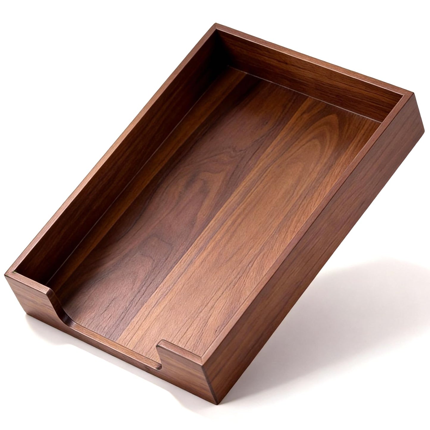 Bamber Wood Letter Tray Wooden Desk Organizer Paper Document File Tray for Office Supplies Collection Folders Notebooks, Black Walnut