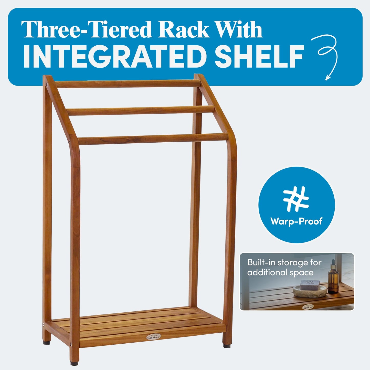 The Original Sula Versatile Teak Towel Rack