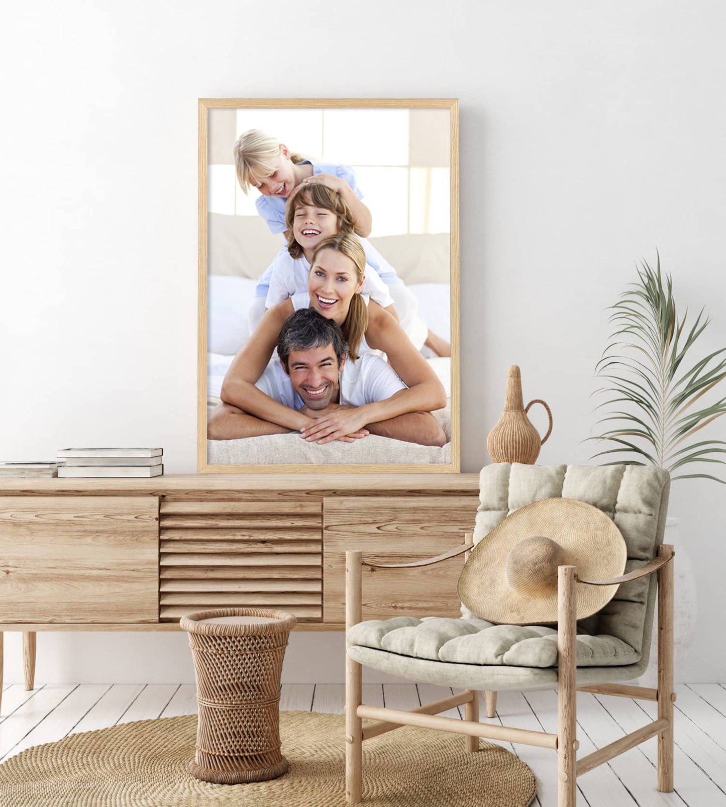 Yaetm 16x24 Picture Frames, Natural Solid Oak Wood Frame 16 x 24 inch, Ideal for Wall Gallery and Poster, Wall Mount (4 Pack, Oak)