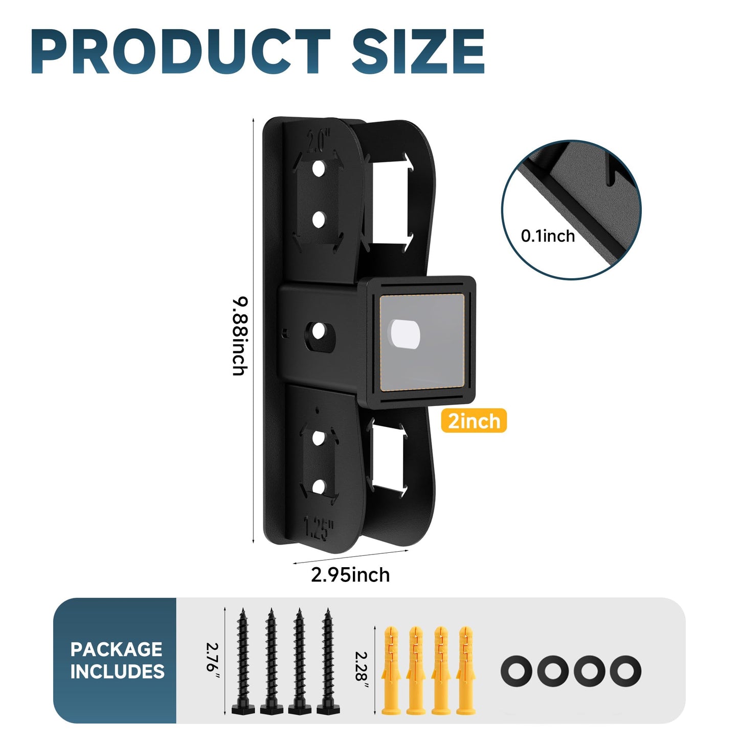 YUEYIN Hitch Wall Mount Receiver, Bike Rack Organiser, Maximum Load 300LBS, Garage Wall Mount Organiser for Bike Rack, Cargo Rack, Trailer Hitch, Snowboard Rack (2“ Receiver)