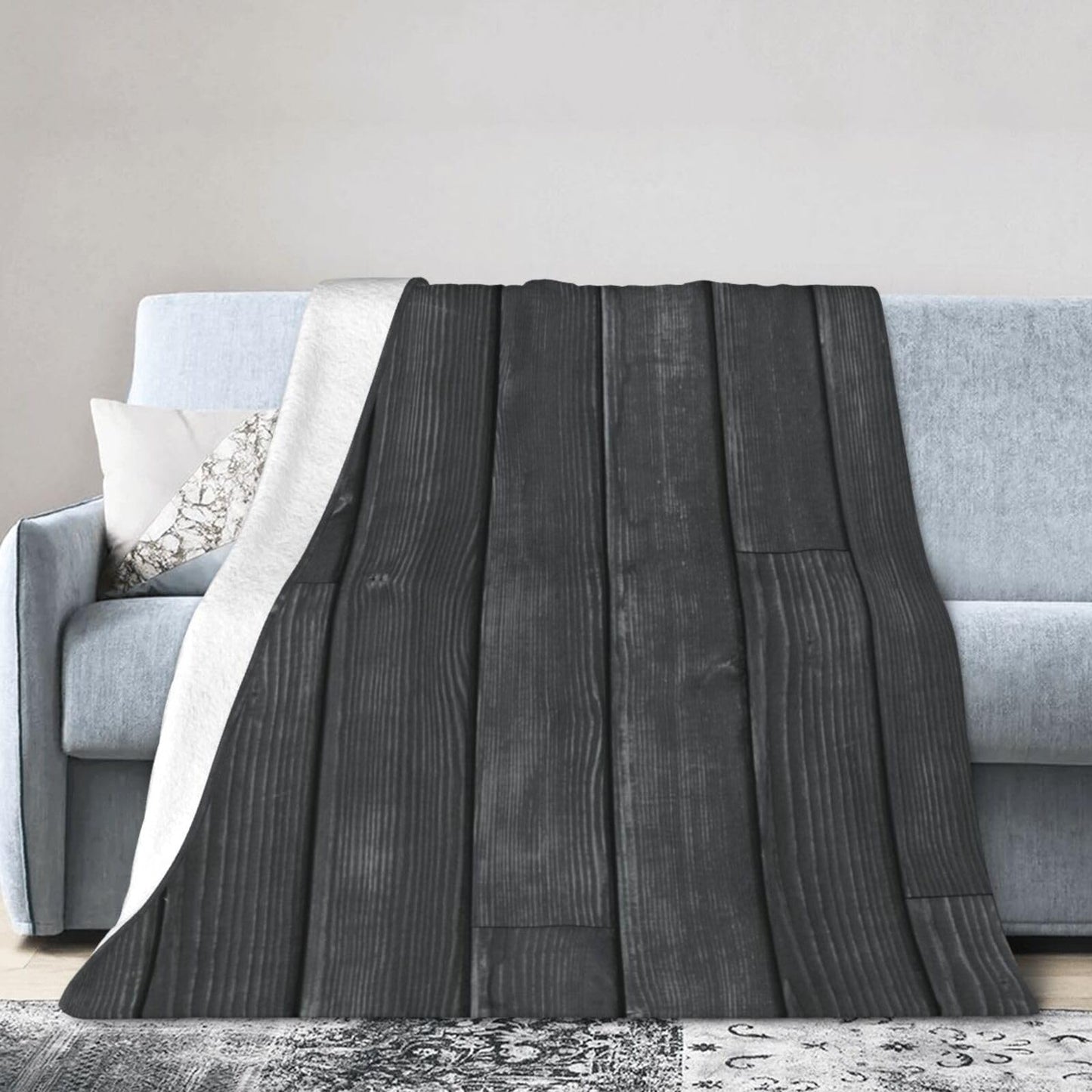 60"X50" Dark Wooden Texture Soft Flannel Blanket - Lightweight and Quick Drying, Used for Home, Travel, Camping