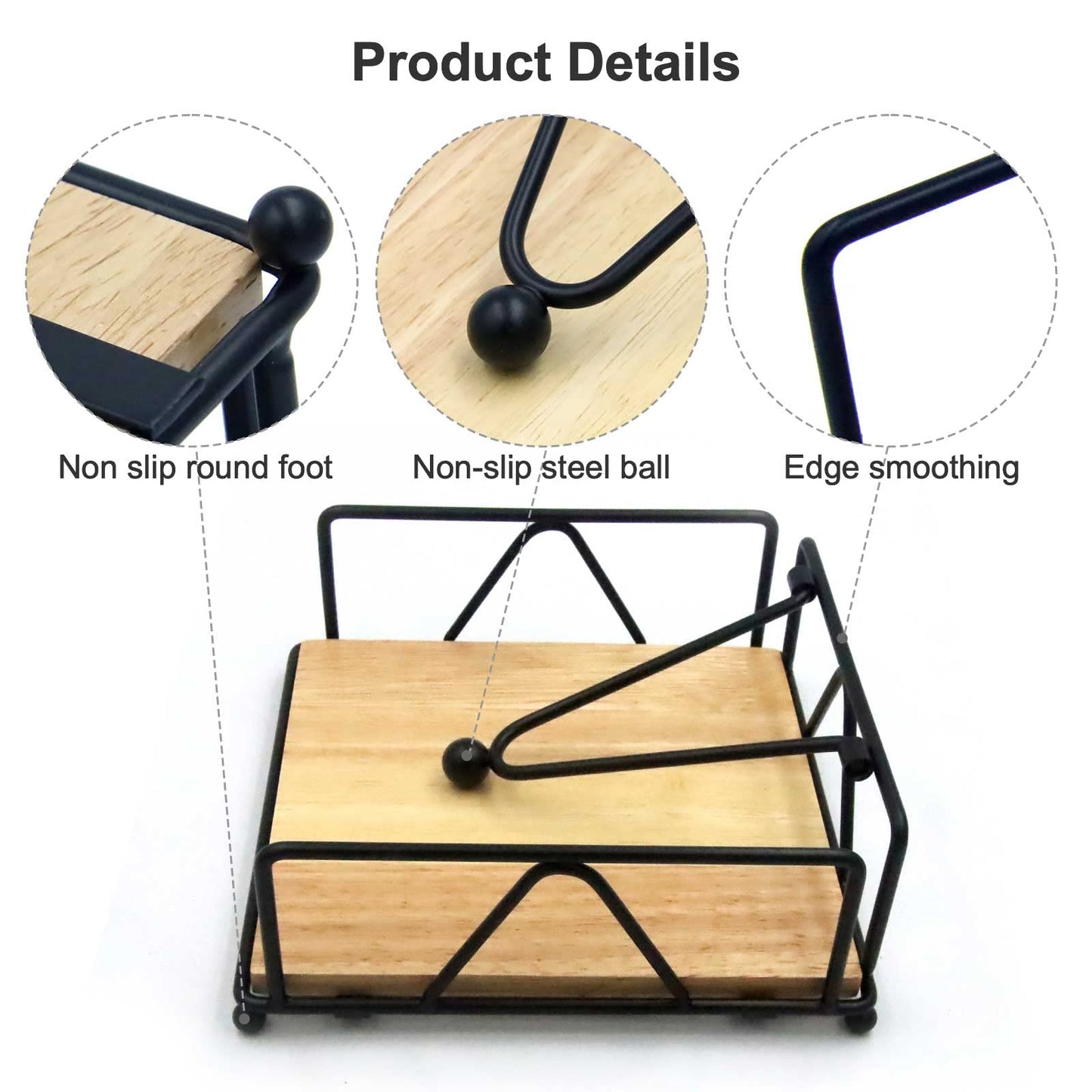 Ice Pick Stainless Steel, Ice Picks for Breaking Ice, Napkin Holder for Table, Metal and Wood Napkin Holder, Standing Napkin Holders for Paper Napkins