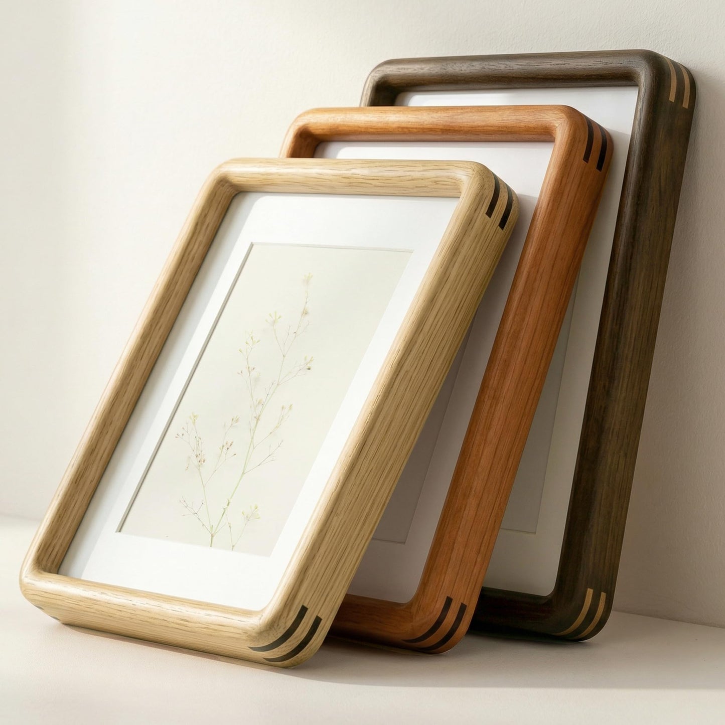 8x10 Picture Frame, USA-Sourced Natural Teak Wood Photo Frame with Tempered Glass, Double Mortise & Tenon Handcrafted Rounded Corner 8 by 10 Wooden Frame Matted to 5x7 Photos, Wall or Tabletop Display