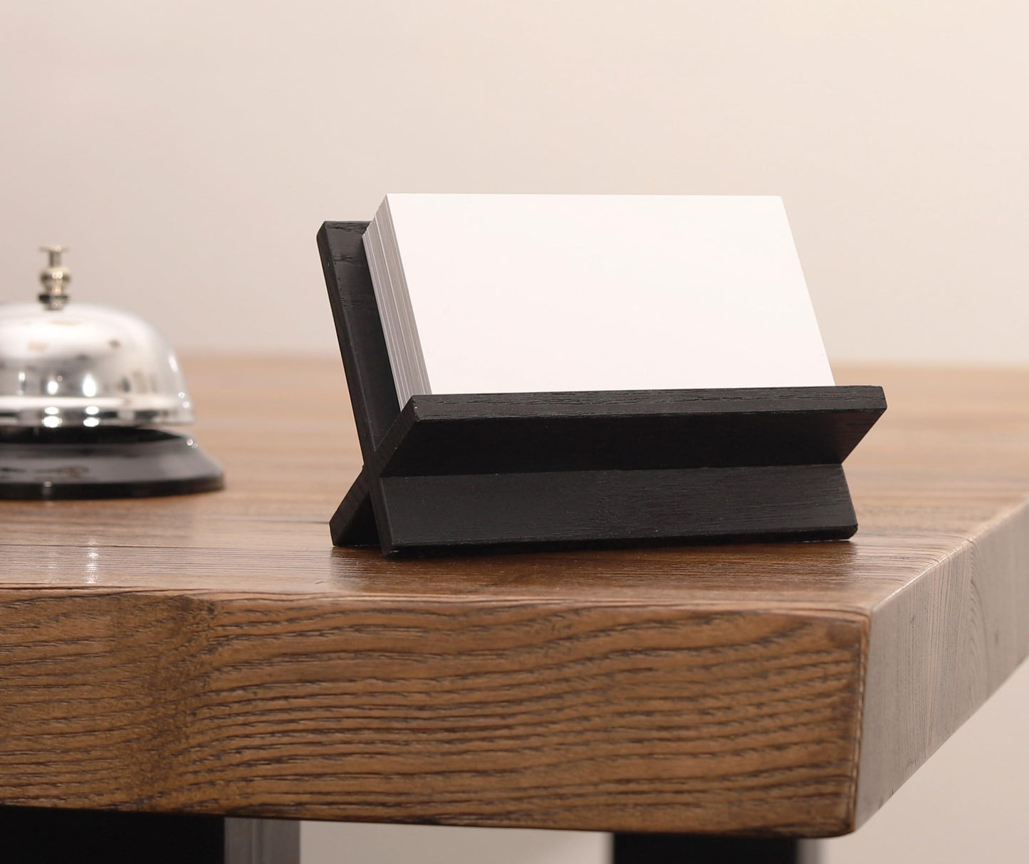TOROS store Business Card Holder for Desk - Black Wood Small Cards Holders, Professional Desktop Business Card Stand Display, Wooden Name Card Holder, Modern Design Office Business Cards Holder