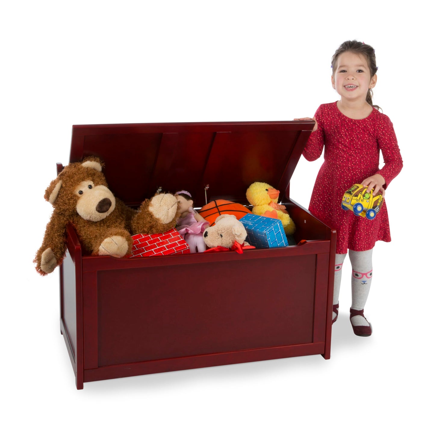 Melissa & Doug Wooden Toy Chest, Toy Storage Box with Hinged-Lid, Playroom Furniture for Kids Ages 3+ (Espresso)