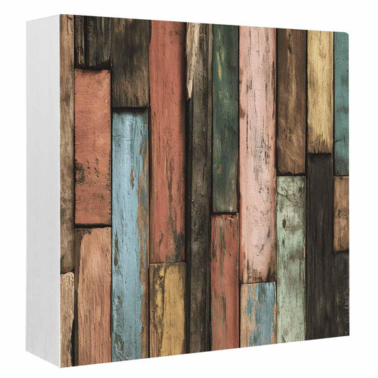 Wood Box Sign Desk Decor Farmhouse Rustic Wooden Plank Barn Square Boxes Sign, Vintage Splicing Wood Board Wooden Block Box Sign Decoration for Home Wall Tabletop Shelf Office Decor,6x6IN