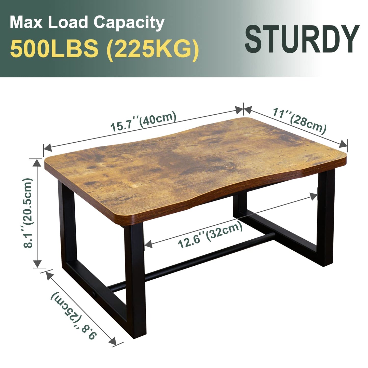 Itsst Wooden Step Stool, Stepping Stool for Adult, Wood One Step for Kitchen, Bedroom, Living Room, Bathroom Hold up to 500lbs