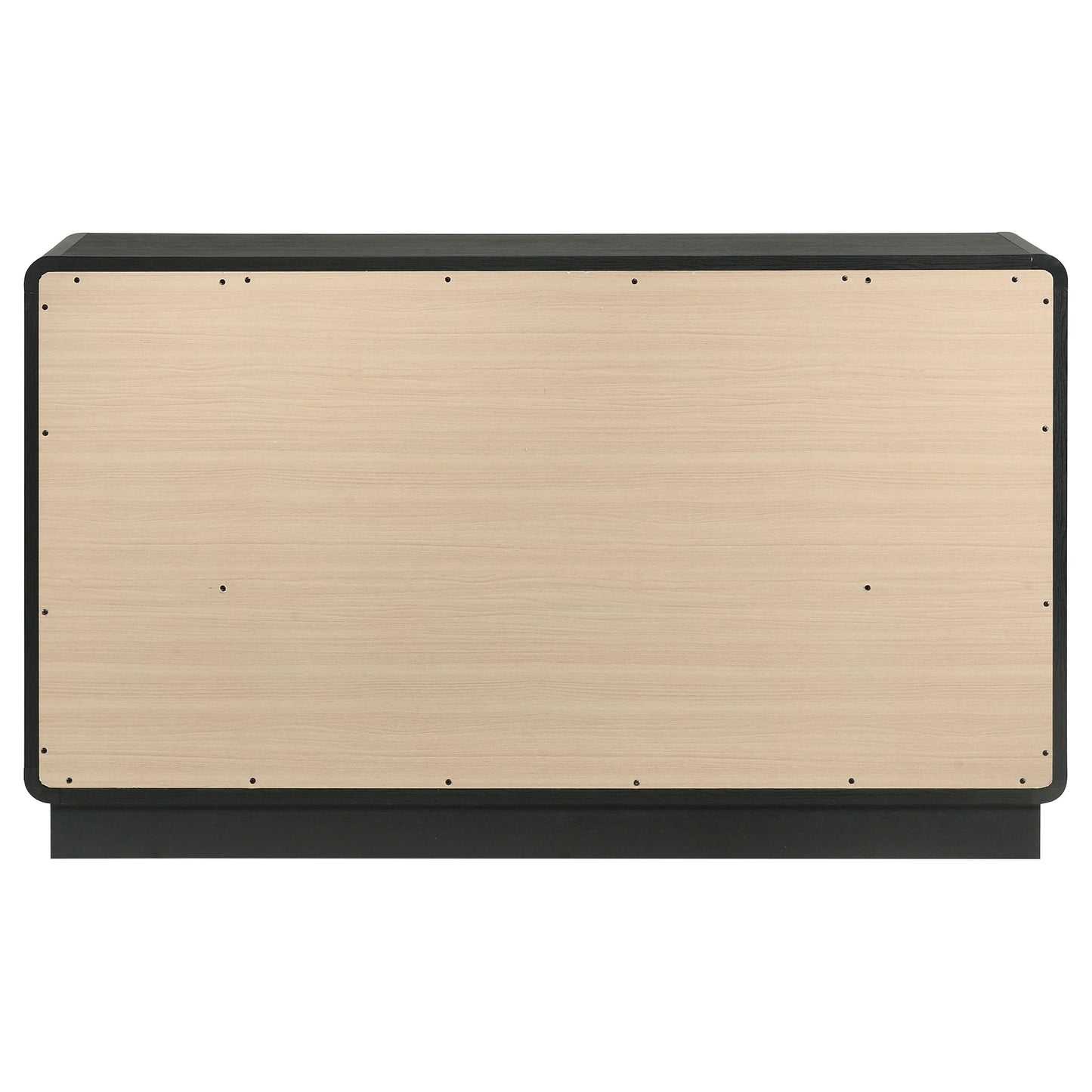 Coaster Home Furnishings - Cavelle - Wood - 6-Drawer Dresser with Mid-Century Modern Style, Gold Ball Knobs, Metal Extension Glides, Rounded Corners - Bedroom - Black - 223663