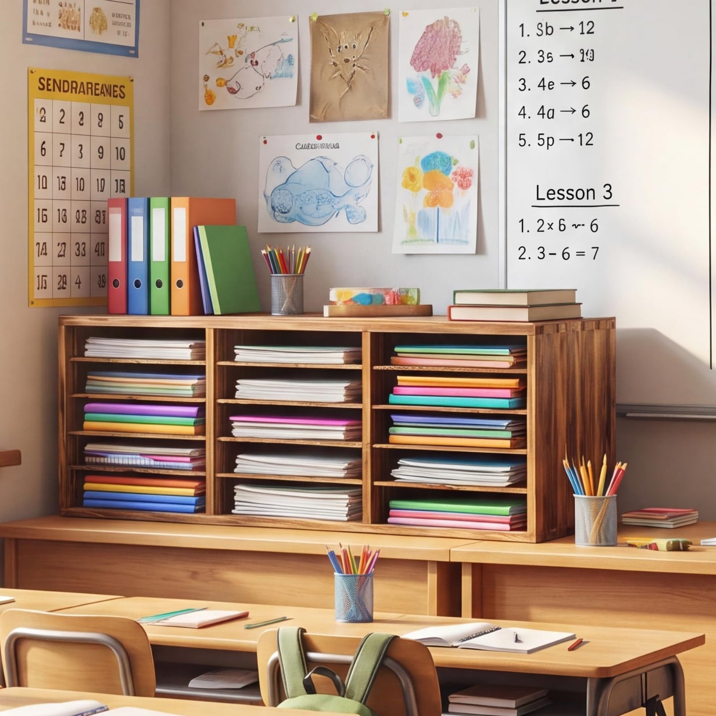 Colingmill No Assembly Classroom Mailboxes Wooden Teacher Student Mailboxes for Classroom Literature Paper Organizer 8/15 Compartments, Sturdy Construction for Home Office School(15 Slots)