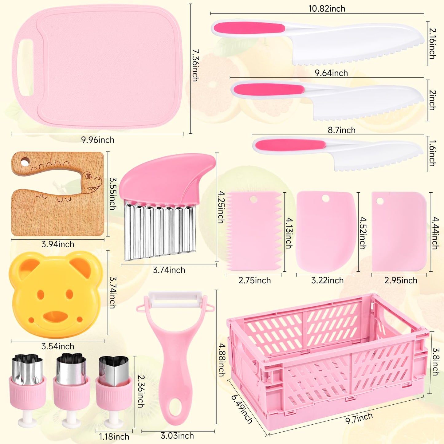 28PCS Toddler Knife Set - Kids Knifes for Real Cooking, Wooden Kids Kitchen Knife Set with Gloves Cutting Board Crinkle Cutters Kid Safe Knives, Toddlers Kitchen Tools (Crocodile 16PCS Set)