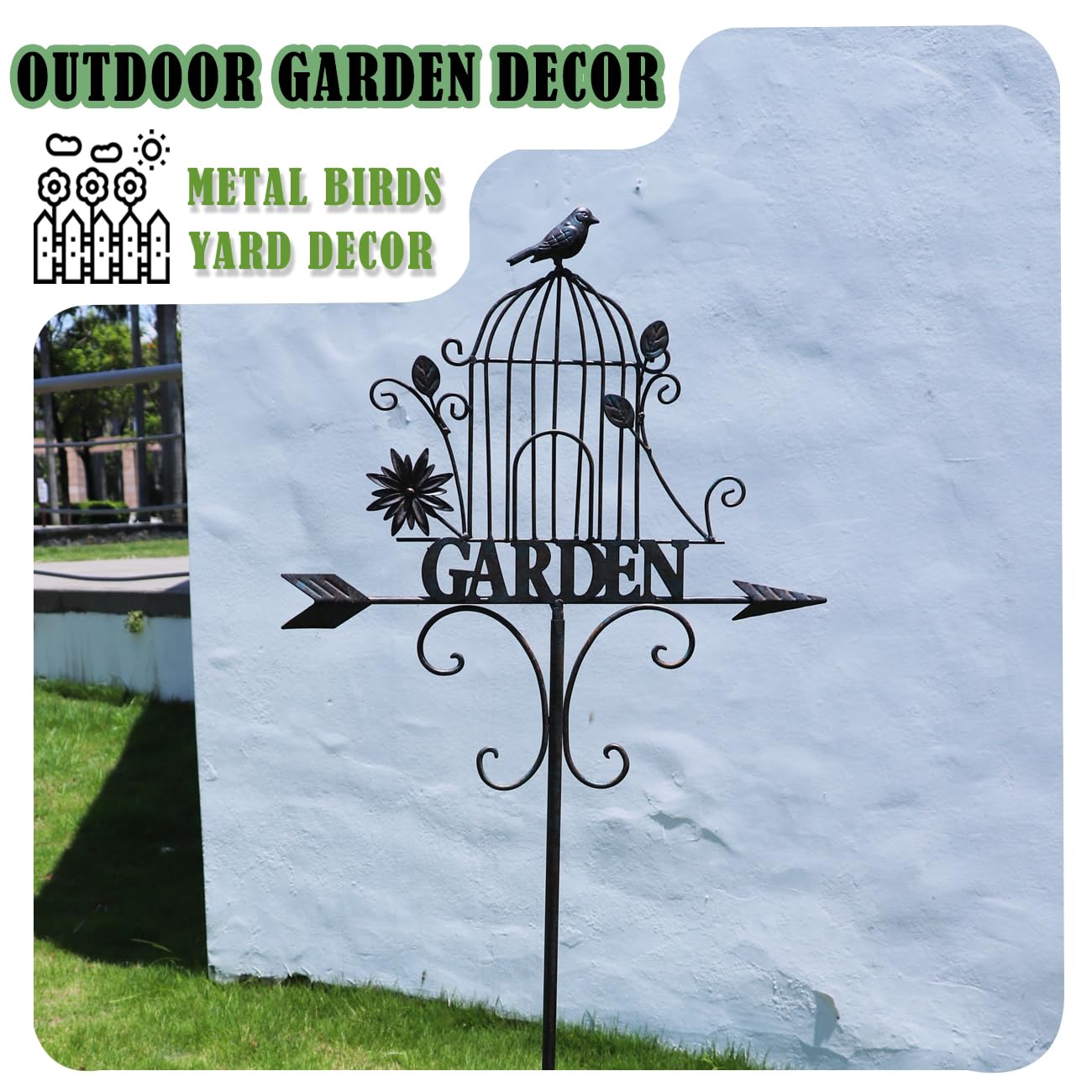 Decorative Garden Stakes，Metal Garden Sign for Outdoor Lawn Backyard Porch Pathway Decor