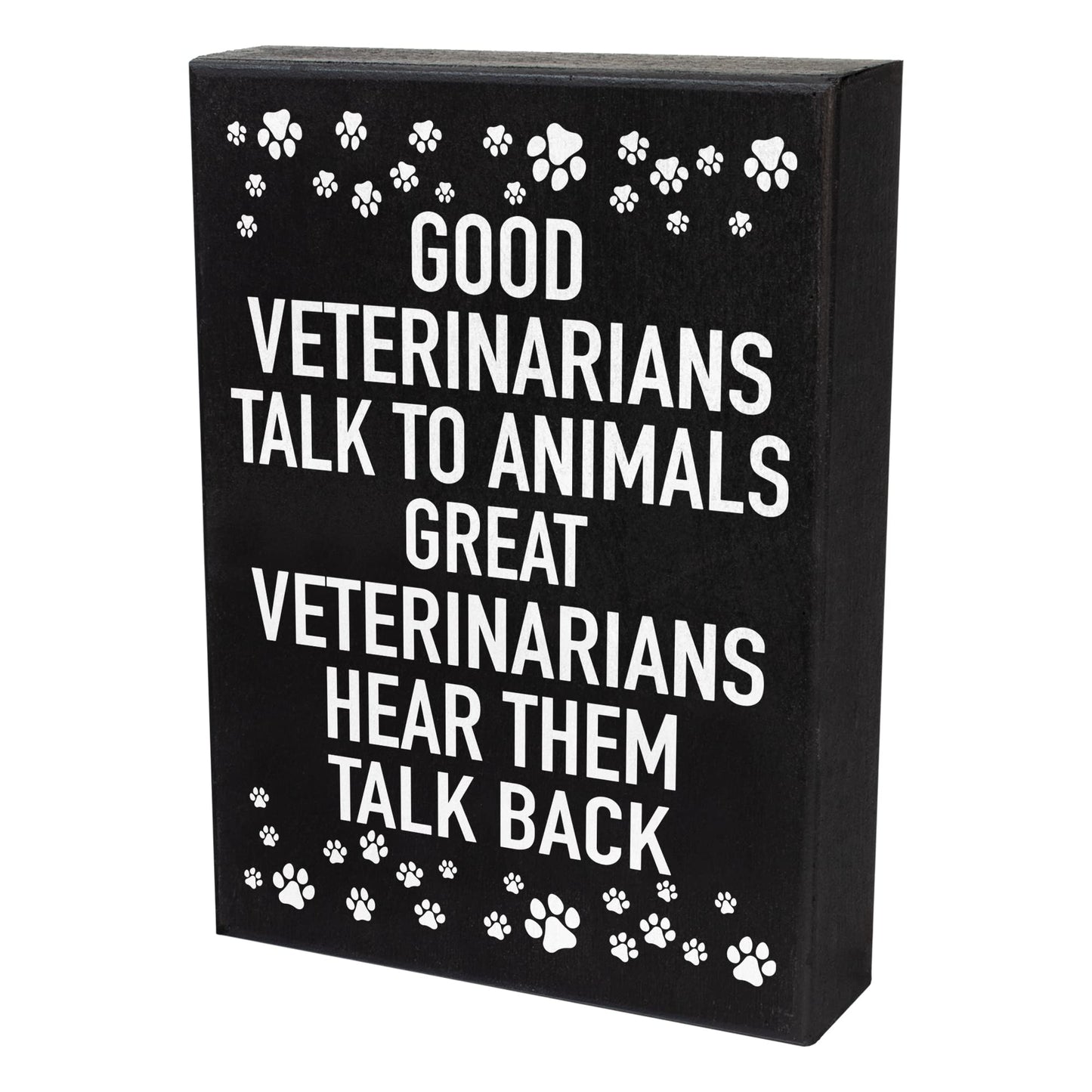 JennyGems Veterinarian Gifts, Good Veterinarians Talk To Animals Great Veterinarians Hear Them Talk Back Wooden Sign, Shelf or Wall Hanging