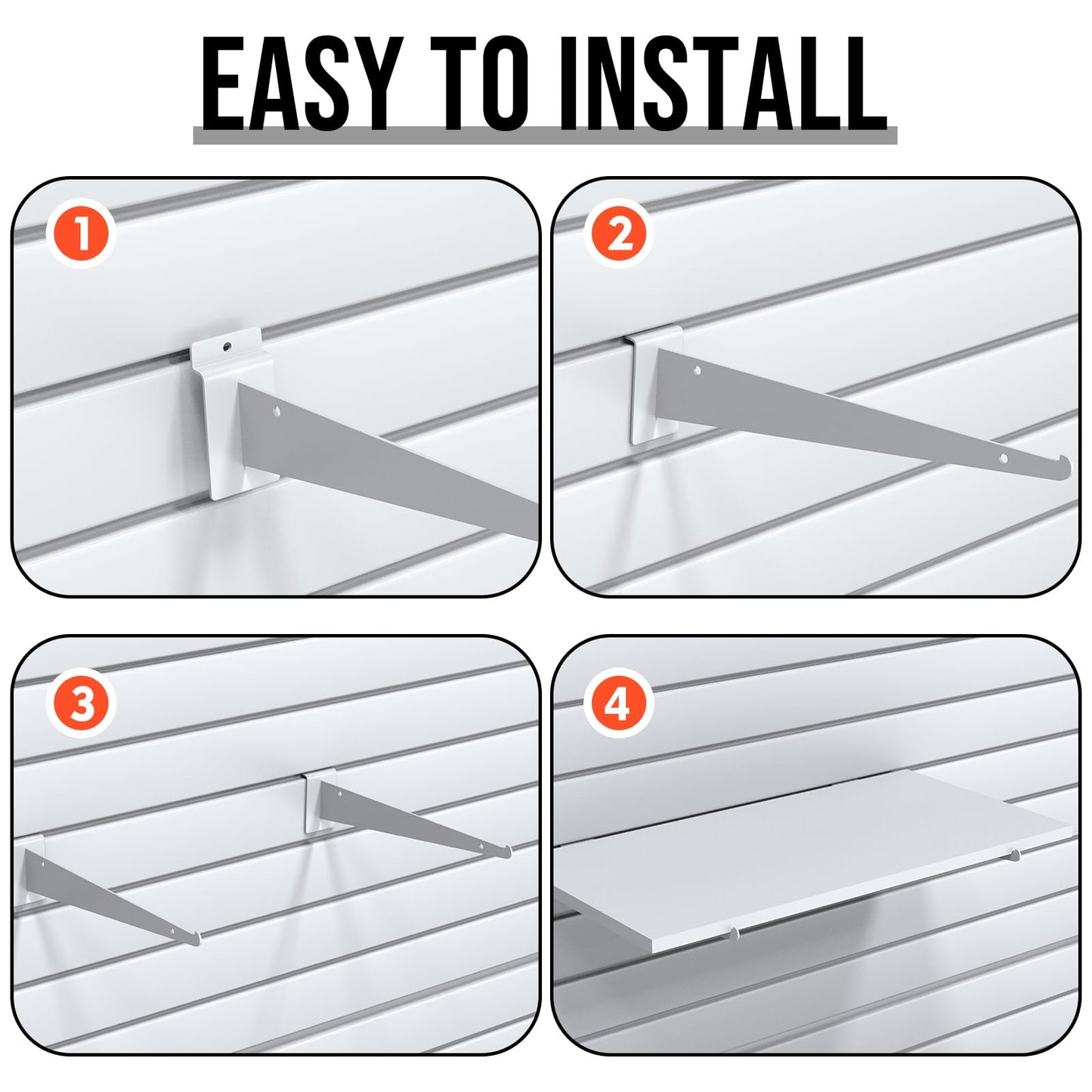 Tcevily 3 Pack White Slatwall Shelf, 24" x 12" Wooden Slat Wall Shelves with Metal Brackets Heavy Duty Slatwall Shelving Organizer Accessories for Home Garage (3, 23.6" x 11.8")