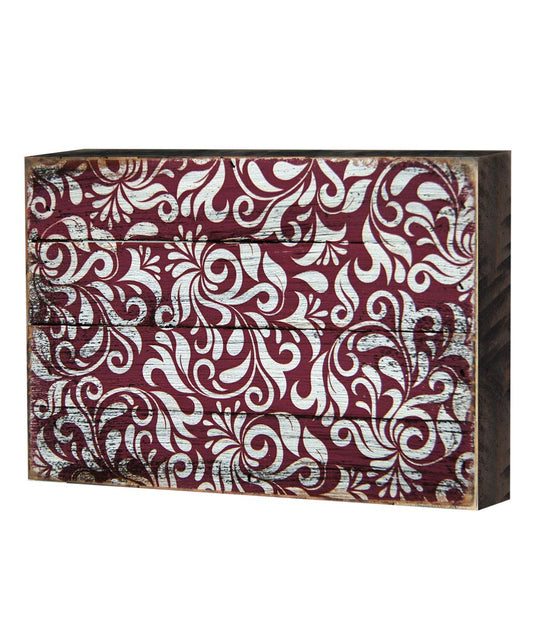 Designocracy 95001-08 Decorative Patterned Rustic Wooden Block Design Graphic Art