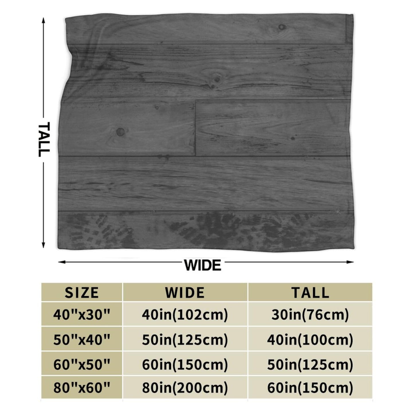 50"X40" Dark Wooden Floorboards Texture Soft Flannel Blanket - Lightweight and Quick Drying, Used for Home, Travel, Camping