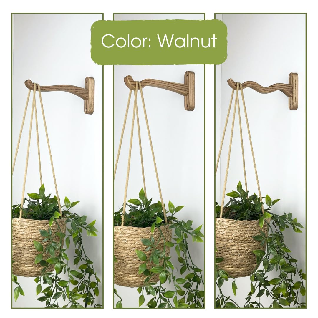 EvenWood Wooden Wall Plant Hanger for Plants - Wood Indoor Plant Hook for Wall Plant, Wind Chimes, Flower Brackets - Durable Bracket Plant Hanger (KO1)