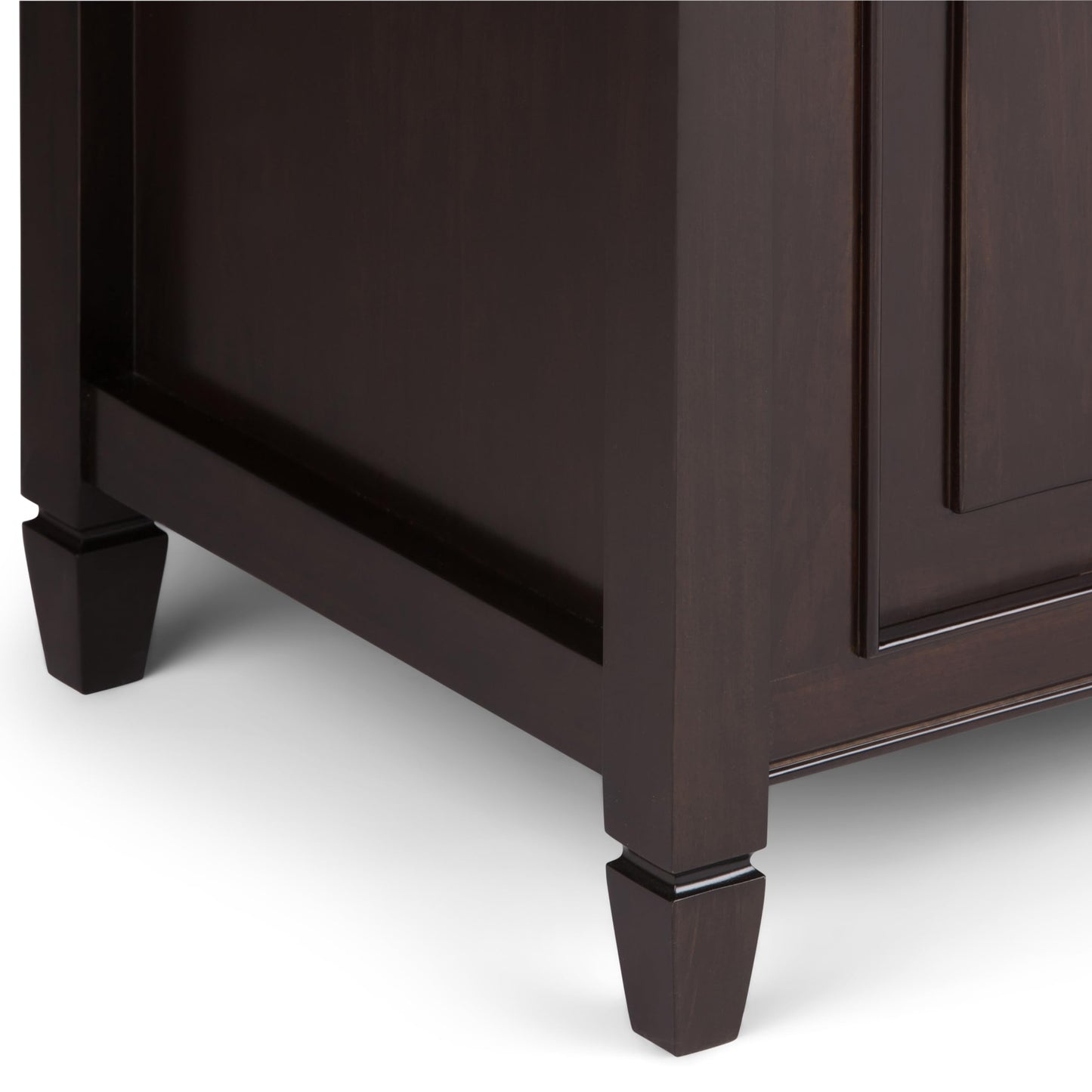 SIMPLIHOME Connaught Storage Bench - 51 inch Wide Solid Wood Trunk Bench in Dark Chestnut Brown, Traditional Bench for Entryway with Lift-Up Lid and 3 Hidden Compartments