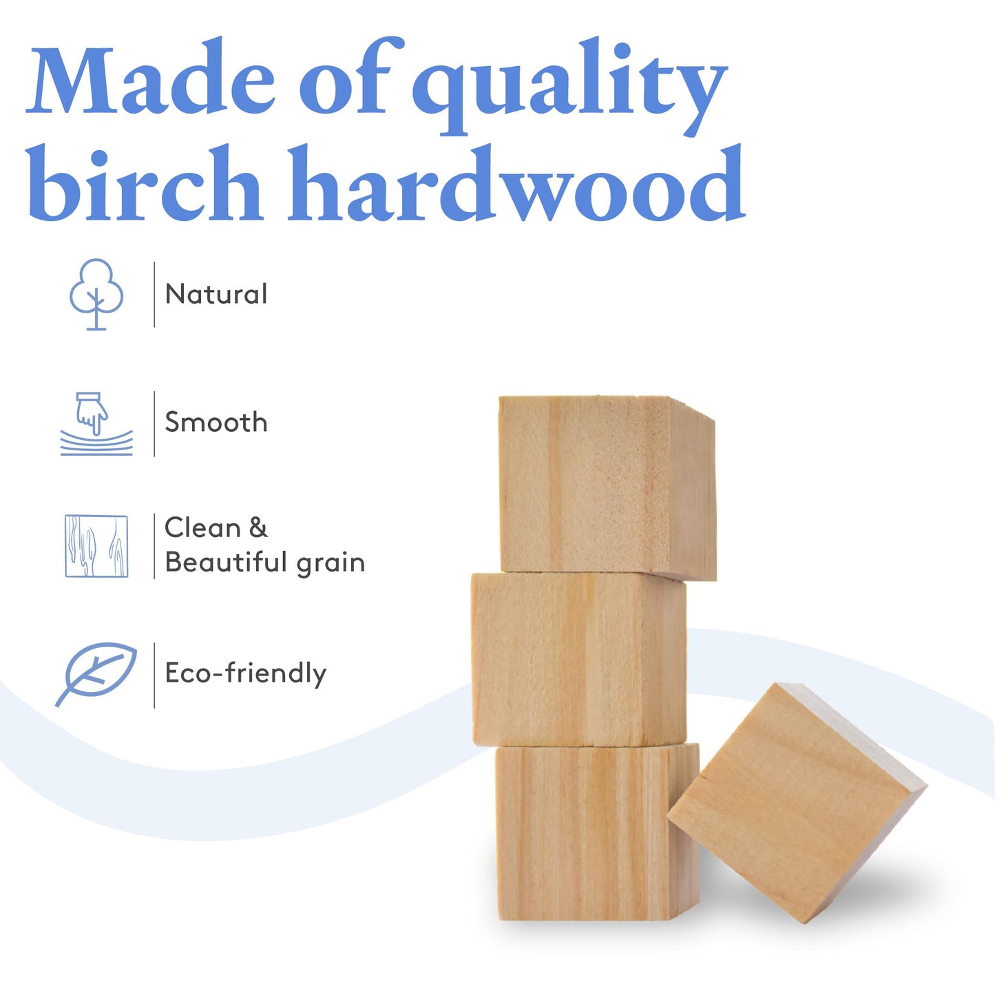 DIY Wood Cubes 4-inch, Pack of 1 Large Blank Wooden Blocks for Crafts, STEM, Building, Monitor Riser, Photo Cube Craft, and Home Decor, by Woodpeckers