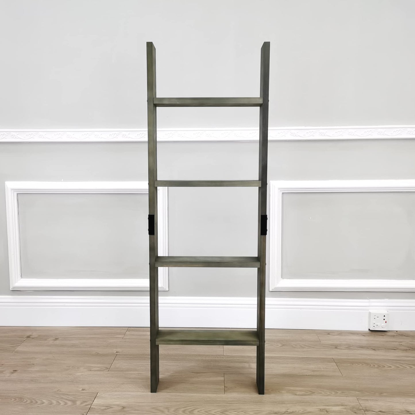 FixtureDisplays 4-Foot Rustic Farmhouse Blanket Ladder, Wall-Leaning Decorative Wood Ladder Rack