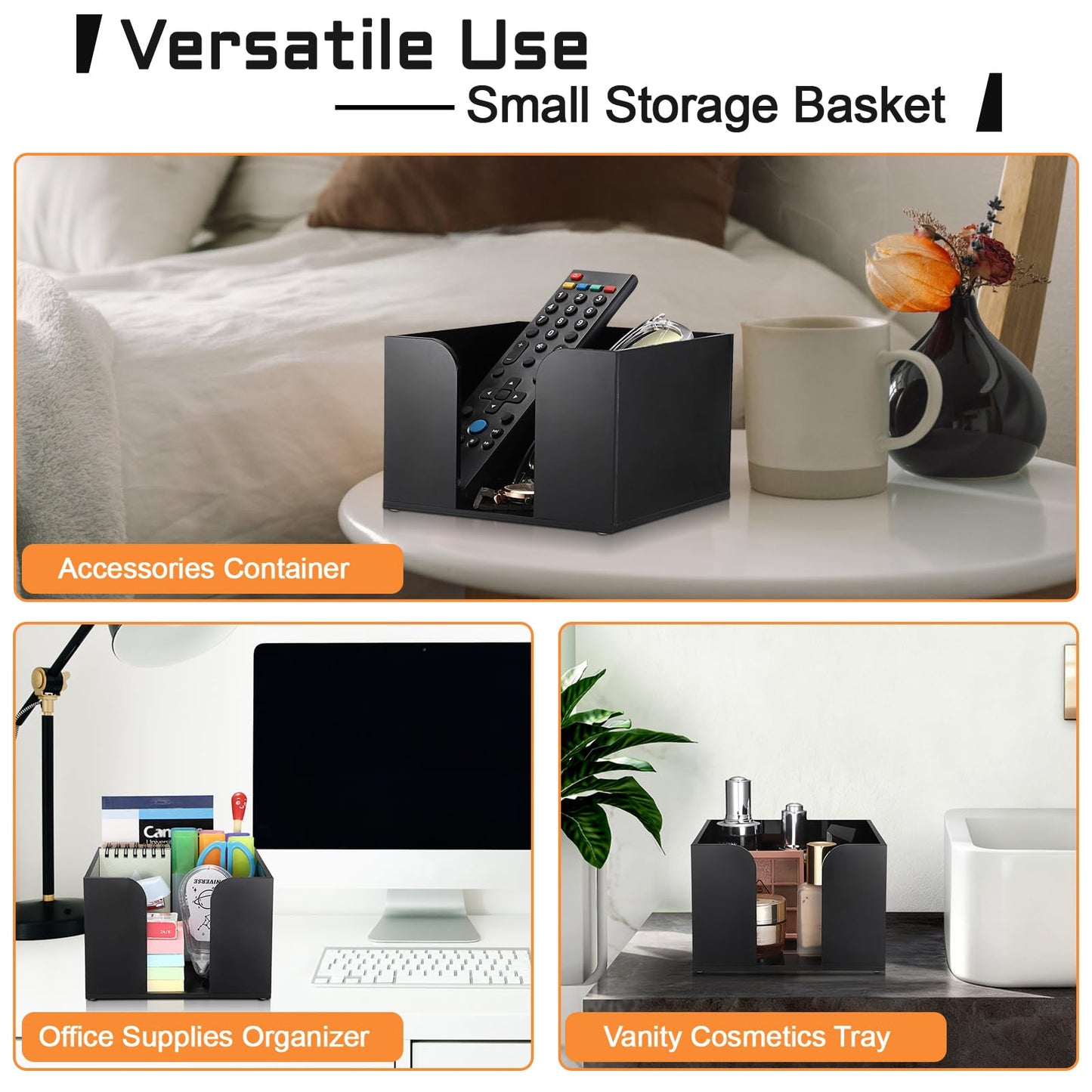 Sumnacon Square Acrylic Napkin Holder - Stylish Black Cocktail Napkin Holders for Table Countertop Kitchen, Decorative Napkin Dispenser Tray for Wedding Party Restaurant Office Hotel, 4 Inch Height