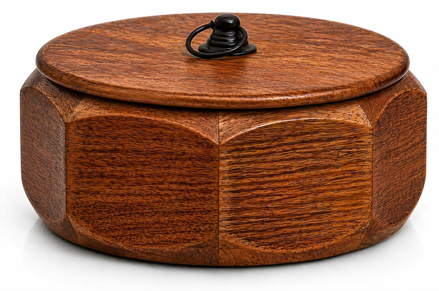 Handcrafted Wooden Mexican Tortilla Warmer Basket Indian Chapati Roti Bread Holder Box Pancake Keeper Serveware Hot Pot Casserole Dish With Lid Home Kitchen Dining Decor, Natural Brown, 9 x 3.5 Inches