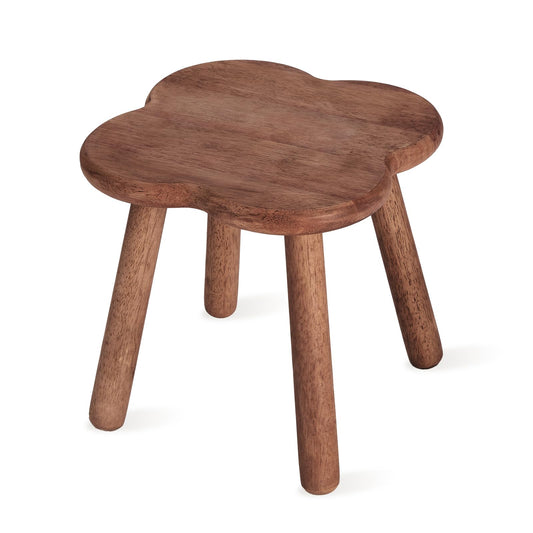Jurath Wooden Step Stool for Adults Upgraded11.6inch Small Wooden Stool with Four Detachable and Assembled Legs for Bathroom, Kitchen, Bedroom, Plant Stand (Natural Solid Wood top and Legs)