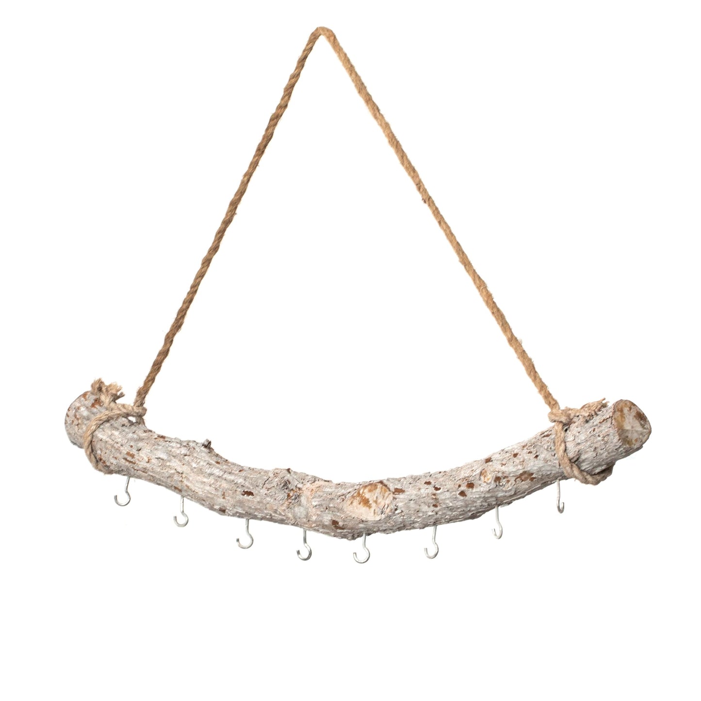 Uniquewise 32-inch Natural Decorative Jujube Wooden Log Hanging Farmhouse Wall Decor with 8 Hooks for Keys Hats and Wall Accessories - Perfect for Entryway Living Room Kitchen Hallways and Dining Area