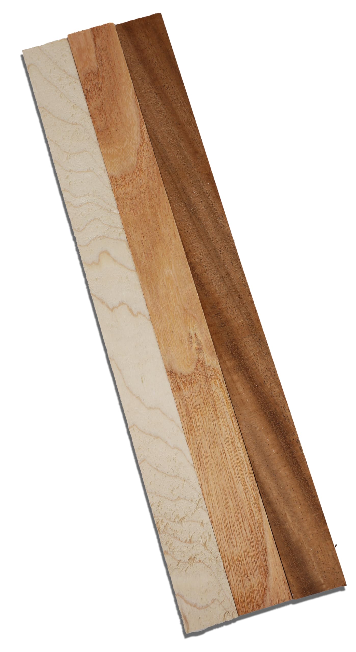 1" x 1" x 12" Wood Rectangle Blocks - Hobby Wood Pack - African Mahogany, Hard Maple, and Honey Locust - Pack of 3!