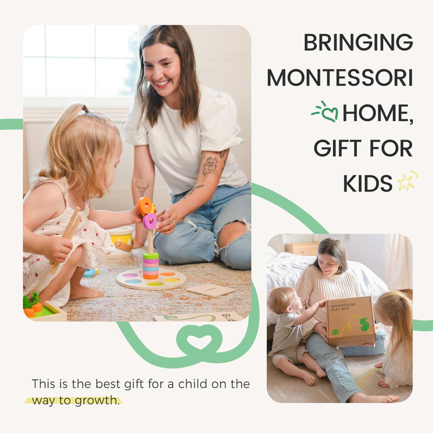 Tiny Land Montessori Baby Toy Set 13-15 Months 7 in 1 Explorer Play Kit