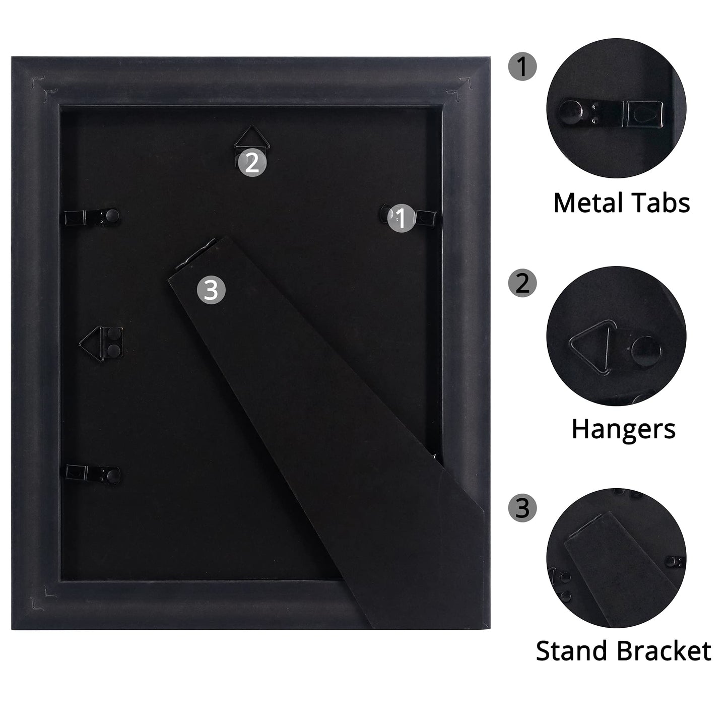GraduatePro 8x10 Picture Frame for Tabletop Display and Wall Mounting Wooden 2 Pieces Mahogany with Gold Beaded Collage Brown