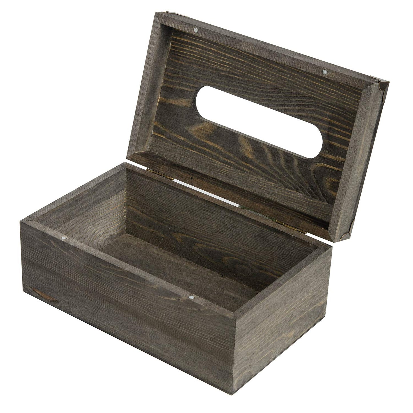 Distressed Wooden Rustic Facial Tissue Box Holder Tissue Box Cover Napkin Dispenser for Bathroom Living Room Dining Room Bedroom Toilet (Grey)