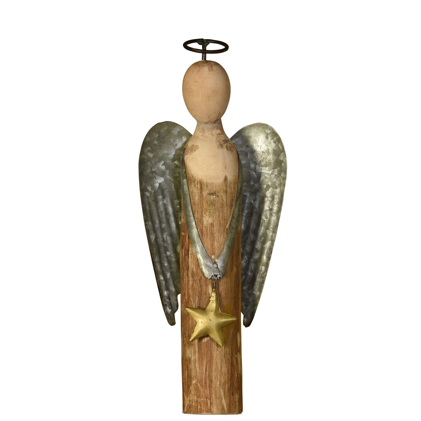AREOhome HomArt 5708-0 Angel with Star, Small, Wood and Metal