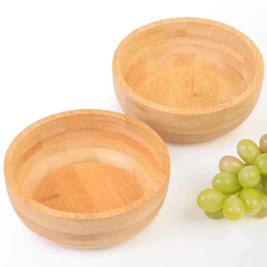 ZTHapwa Soup Bowls Set of 2 for Dessert/Cereal/Pasta/Fruit | Natural Bamboo Serving Bowls for Nuts/Candy/Snacks/Pistachio | Charcuterie Accessories for Dipping/Condiments/Sauce | 15.21 oz Capacity